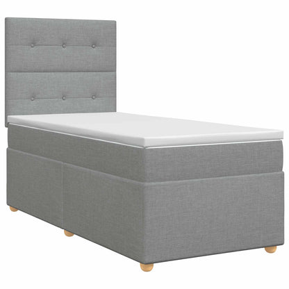 Boxspringbed met matras Lichtgrijs 100 x 200 cm Stof