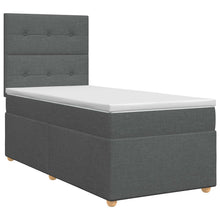 Boxspringbed met matras Donkergrijs 100 x 200 cm Stof