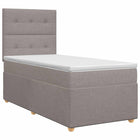 Boxspringbed 100x200 cm taupe met matras en hoofdeinde
