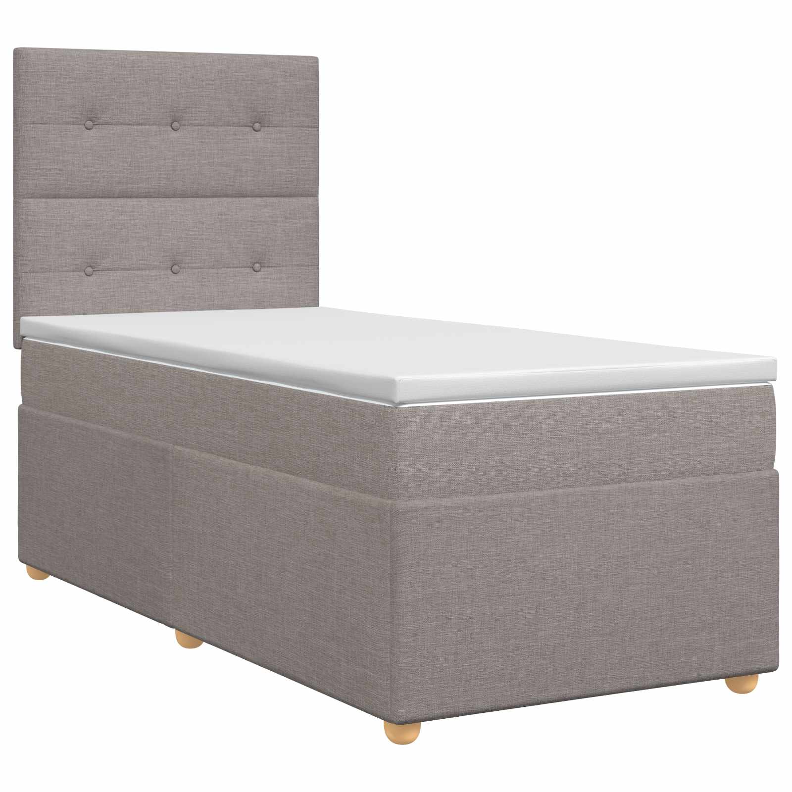 Boxspringbed met matras met hoofdeinde Taupe 100 x 200 cm Stof