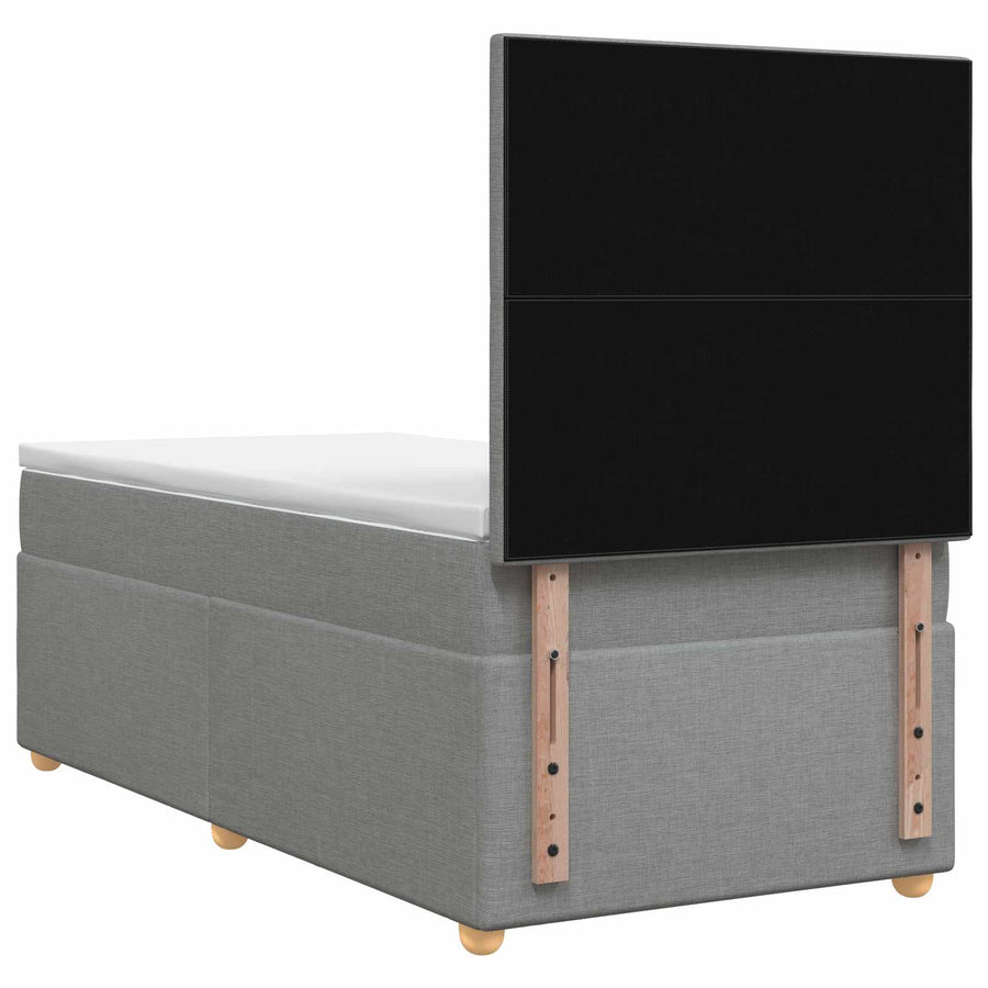 Boxspringbed met matras Lichtgrijs 100 x 200 cm Stof