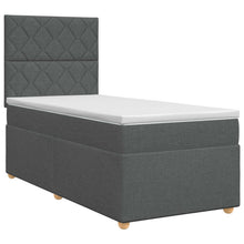 Boxspringbed met matras Donkergrijs 100 x 200 cm Stof