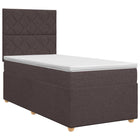 Boxspringbed met matras Donkerbruin 100 x 200 cm Stof
