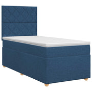 Boxspringbed 100x200 cm blauw met matras en hoofdeinde