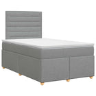 Boxspringbed met matras Lichtgrijs 120 x 190 cm Stof