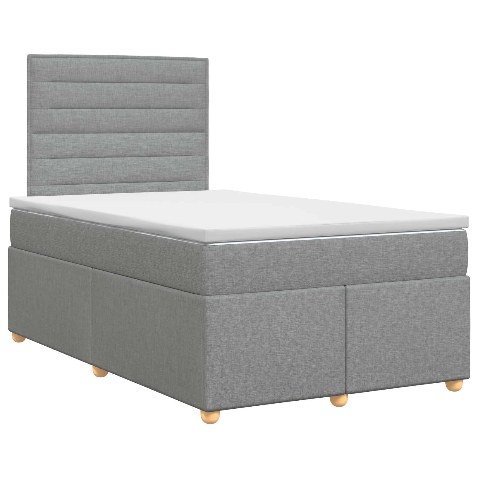 Boxspringbed met matras Lichtgrijs 120 x 190 cm Stof