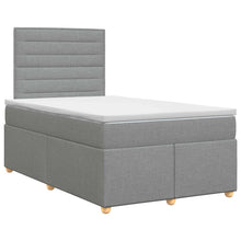Boxspringbed met matras Lichtgrijs 120 x 190 cm Stof