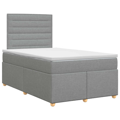 Boxspringbed met matras Lichtgrijs 120 x 190 cm Stof