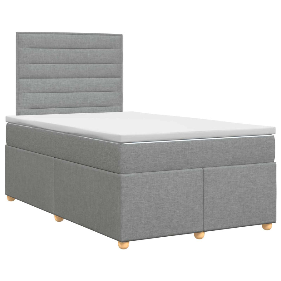 Boxspringbed met matras Lichtgrijs 120 x 190 cm Stof