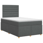 Boxspringbed met matras Donkergrijs 120 x 190 cm Stof