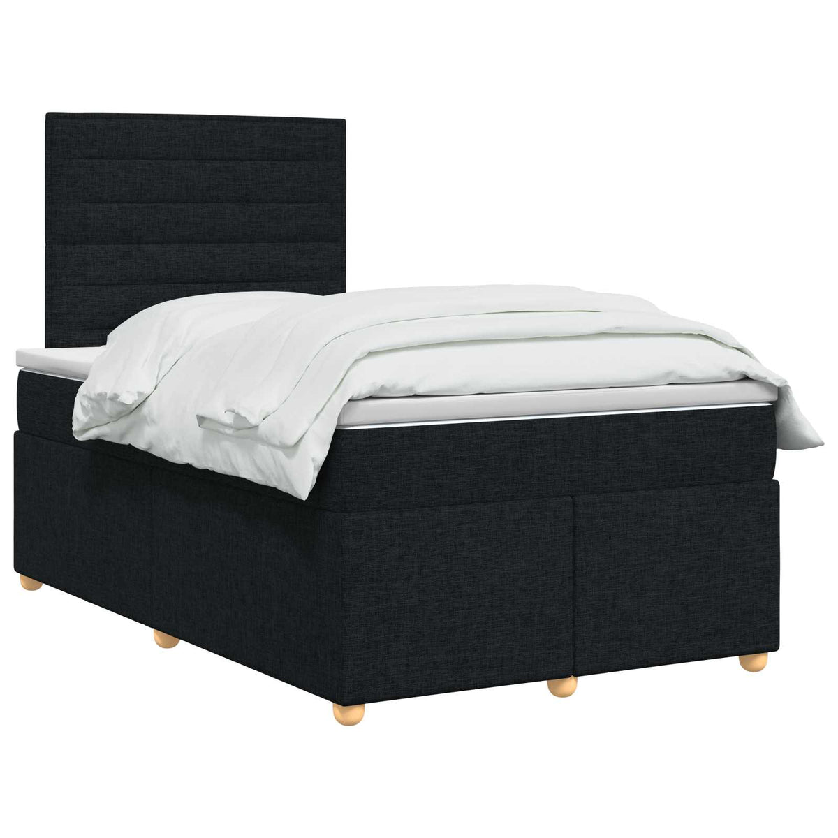 Boxspringbed met matras met hoofdeinde Zwart 120 x 190 cm Stof