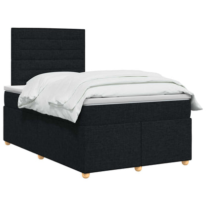 Boxspringbed met matras met hoofdeinde Zwart 120 x 190 cm Stof