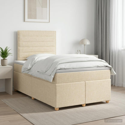 Boxspringbed met matras Crèmekleurig 120 x 200 cm Stof