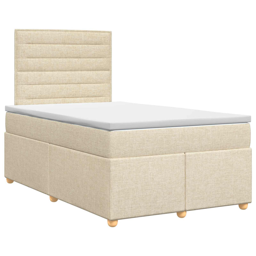 Boxspringbed met matras Crèmekleurig 120 x 190 cm Stof
