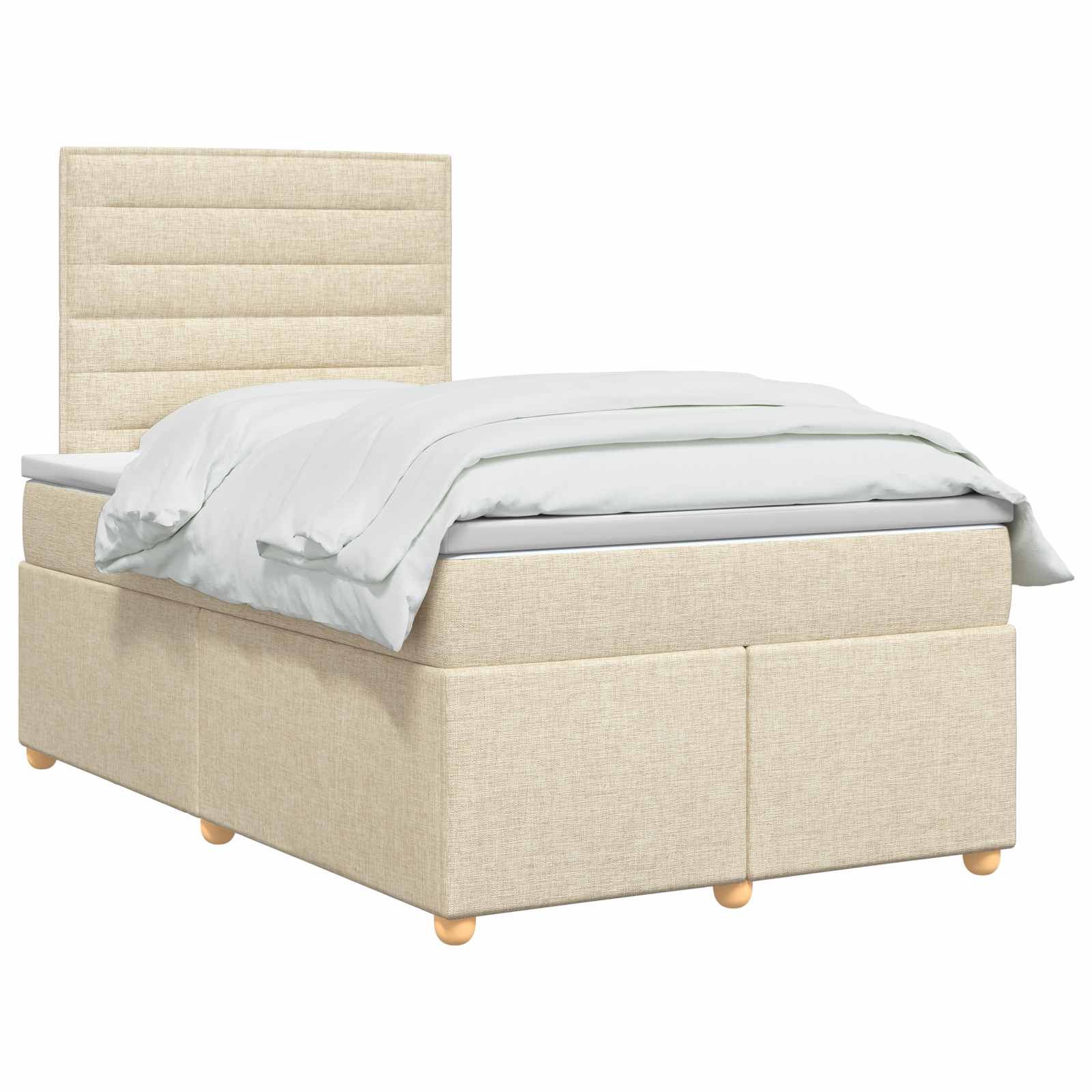 Boxspringbed met matras Crèmekleurig 120 x 190 cm Stof