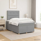 Boxspringbed 120x200 cm lichtgrijs stof met matras