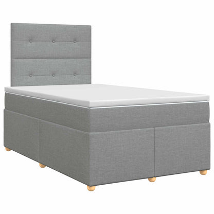 Boxspringbed met matras Lichtgrijs 120 x 190 cm Stof