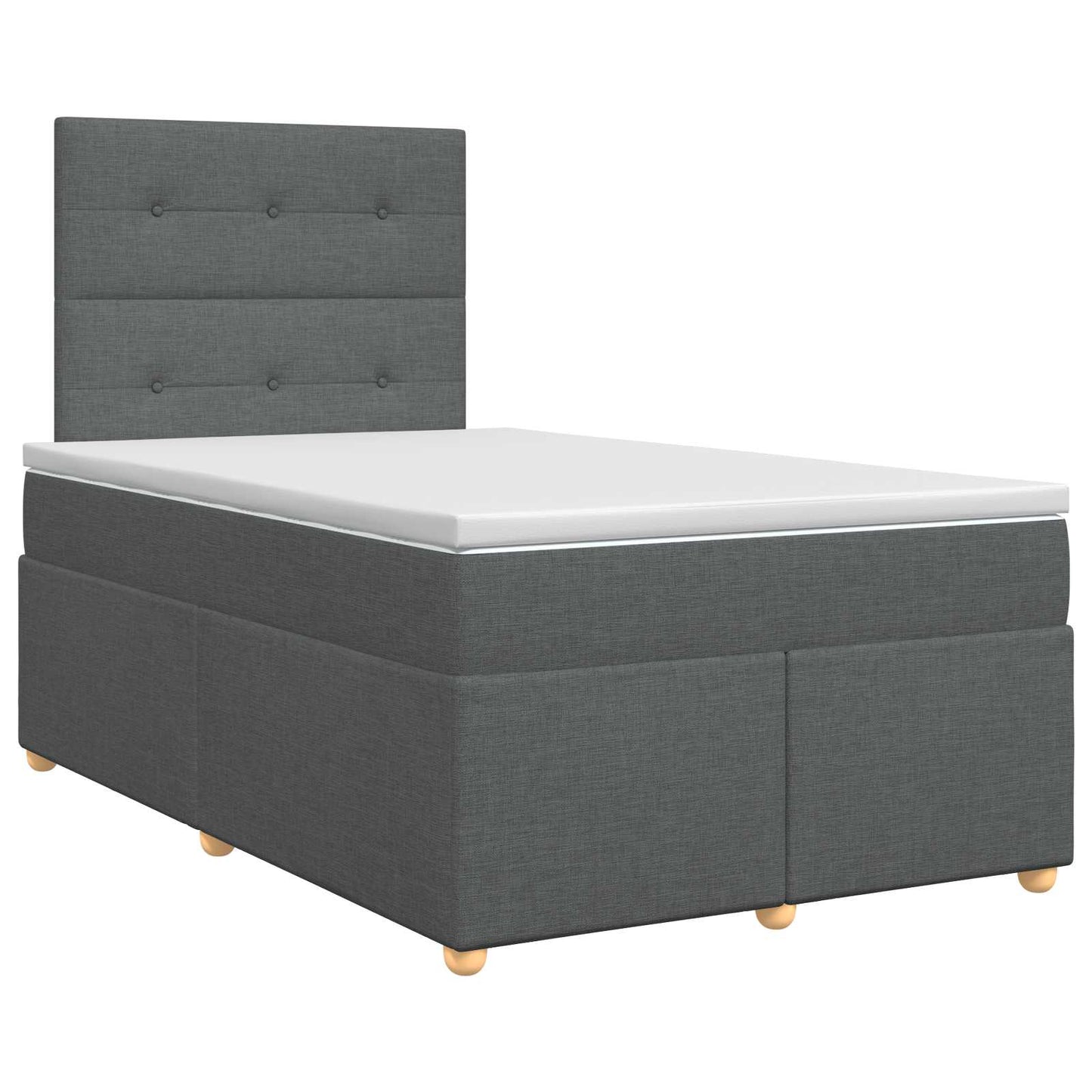 Boxspringbed met matras Donkergrijs 120 x 190 cm Stof