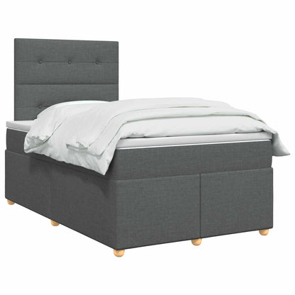 Boxspringbed met matras Donkergrijs 120 x 190 cm Stof