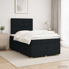 Boxspringbed met matras met hoofdeinde Zwart 120 x 190 cm Stof