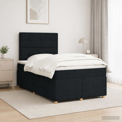 Boxspringbed met matras met hoofdeinde Zwart 120 x 190 cm Stof