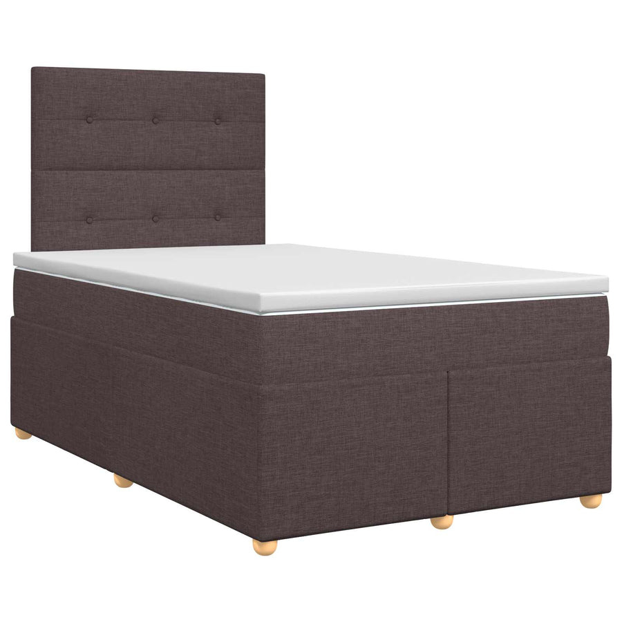 Boxspringbed met matras Donkerbruin 120 x 190 cm Stof