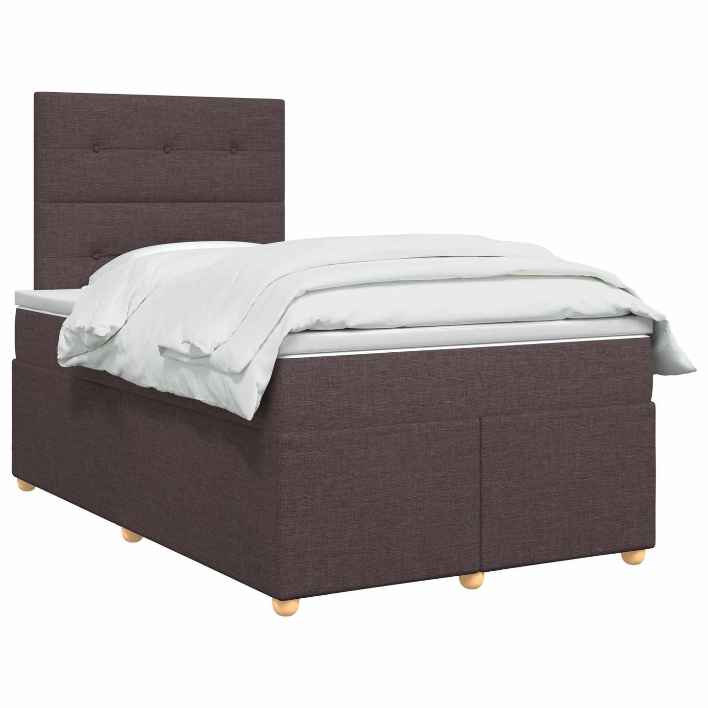 Boxspringbed met matras Donkerbruin 120 x 190 cm Stof