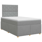 Boxspringbed met matras Lichtgrijs 120 x 190 cm Stof