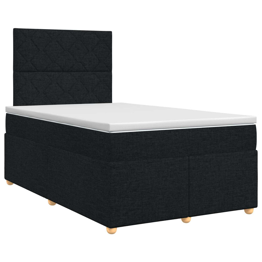 Boxspringbed met matras met hoofdeinde Zwart 120 x 190 cm Stof