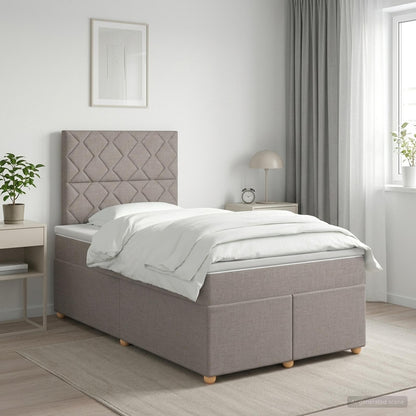 Boxspringbed met matras met hoofdeinde Taupe 120 x 190 cm Stof