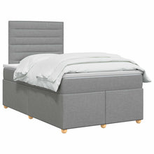 Boxspringbed met matras Lichtgrijs 120 x 200 cm Stof