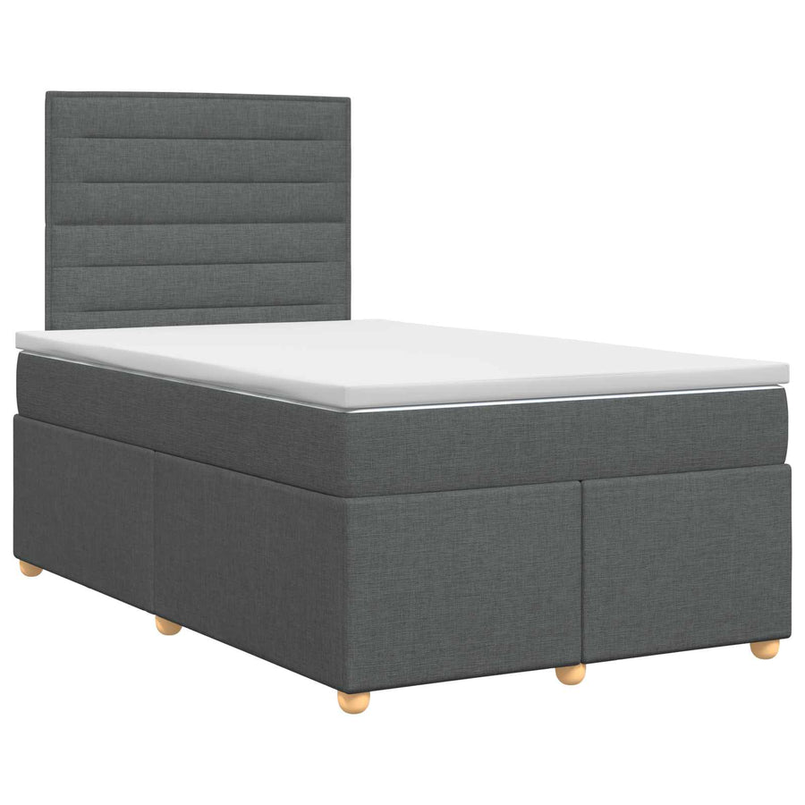 Boxspringbed met matras Donkergrijs 120 x 200 cm Stof