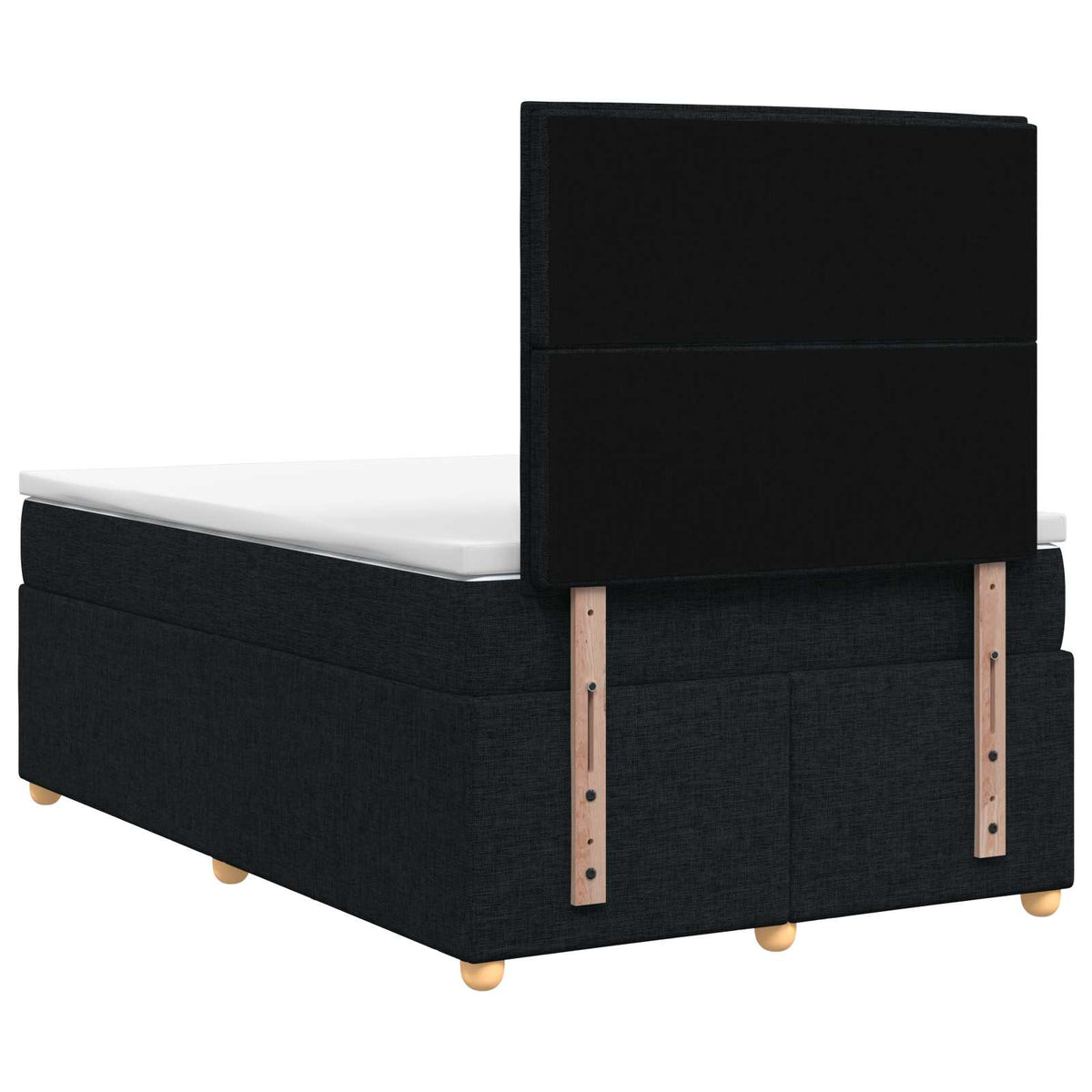 Boxspringbed met matras met hoofdeinde Zwart 120 x 200 cm Stof