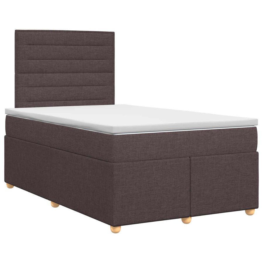 Boxspringbed met matras Donkerbruin 120 x 200 cm Stof