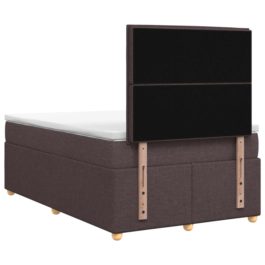 Boxspringbed met matras Donkerbruin 120 x 200 cm Stof