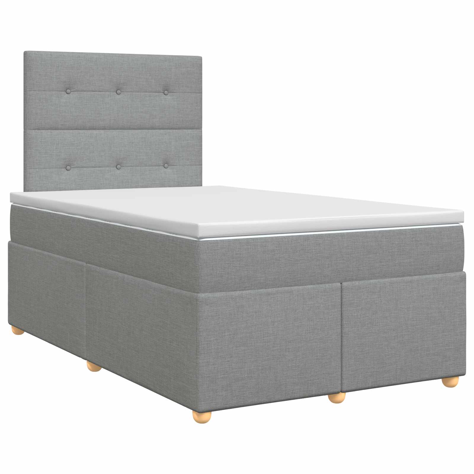 Boxspringbed met matras Lichtgrijs 120 x 200 cm Stof