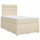 Boxspringbed met matras Crèmekleurig 120 x 200 cm Stof