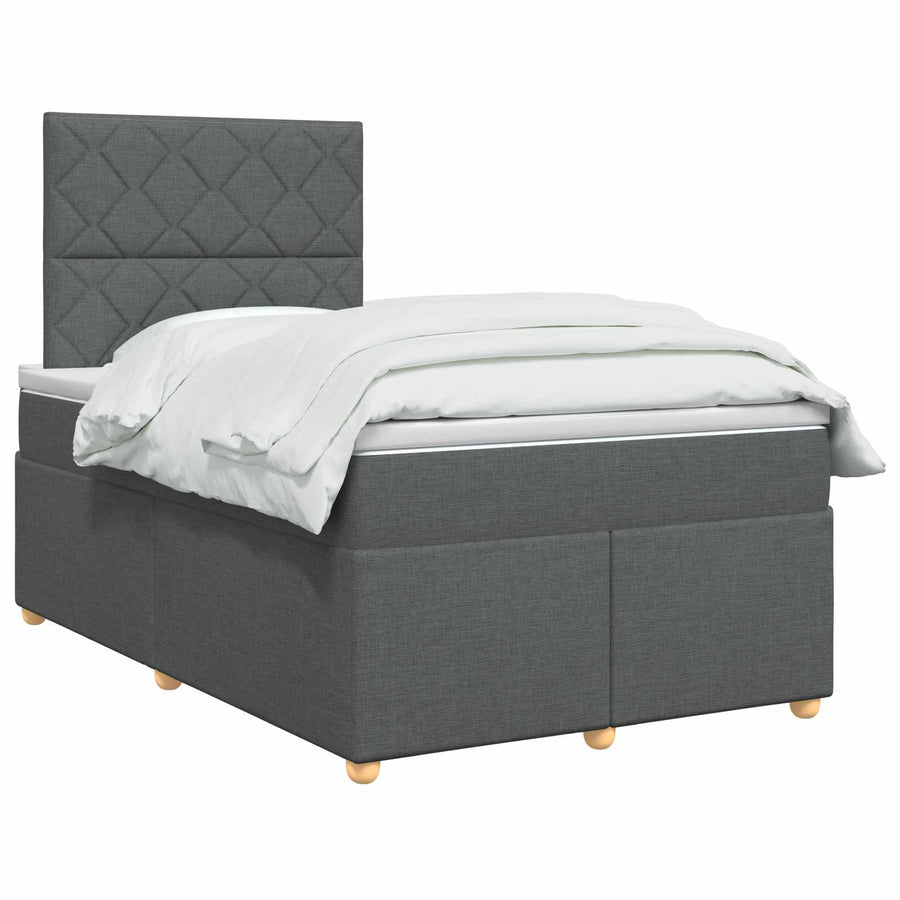 Boxspringbed met matras Donkergrijs 120 x 200 cm Stof