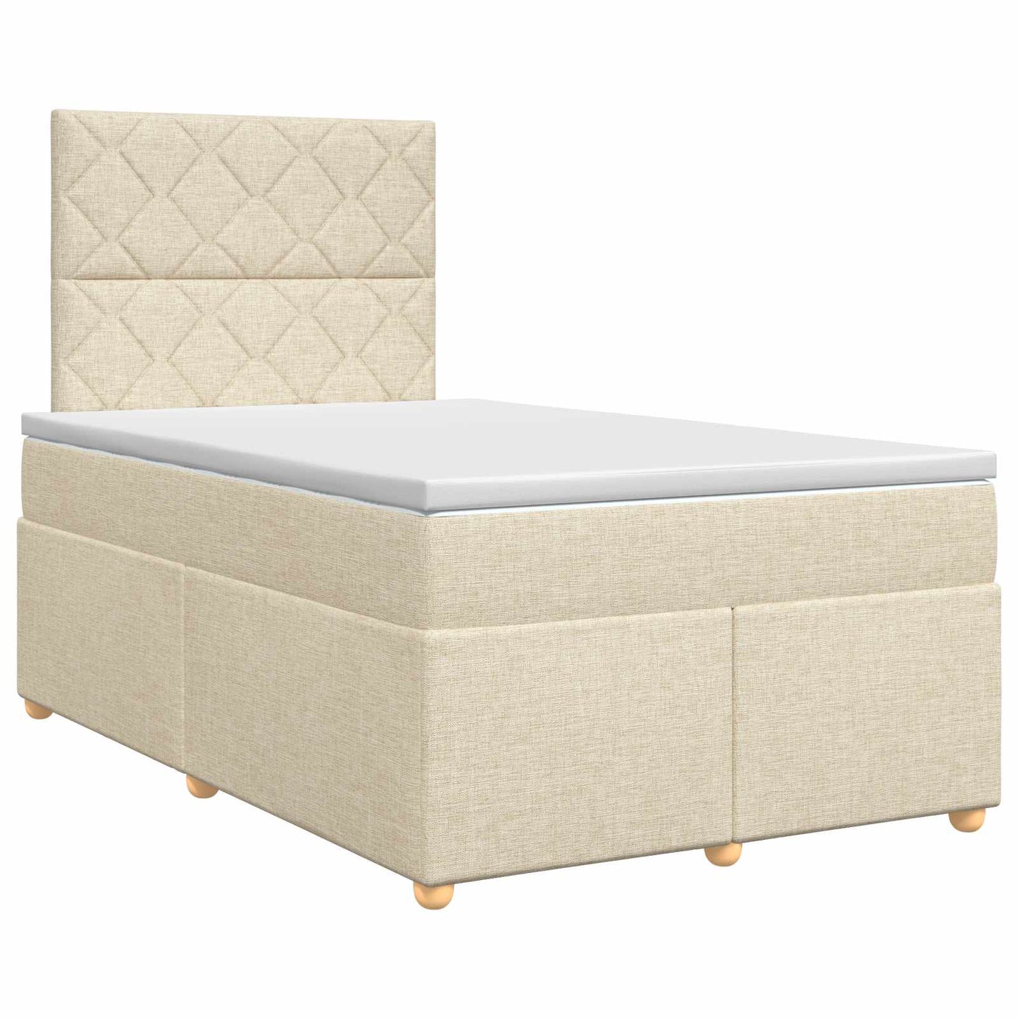 Boxspringbed met matras Crèmekleurig 120 x 200 cm Stof