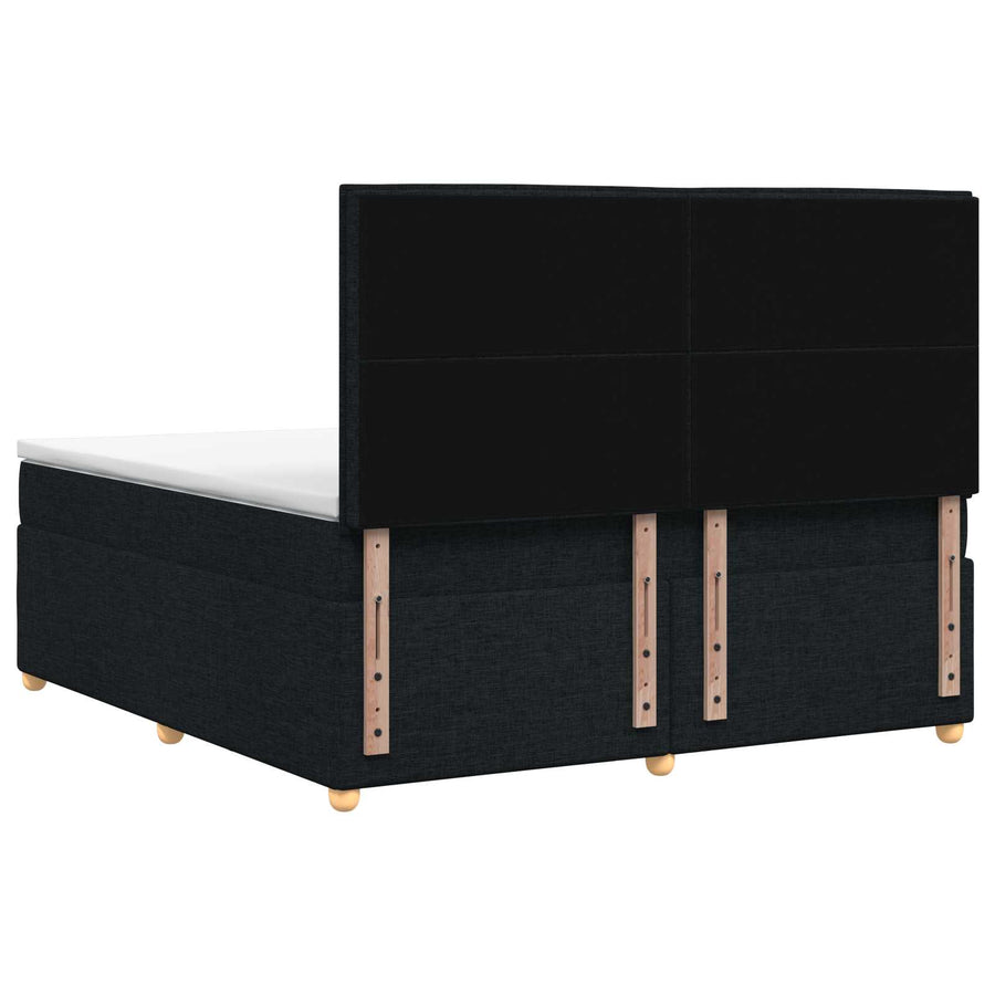 Boxspringbed met matras met hoofdeinde Zwart 140 x 190 cm Stof