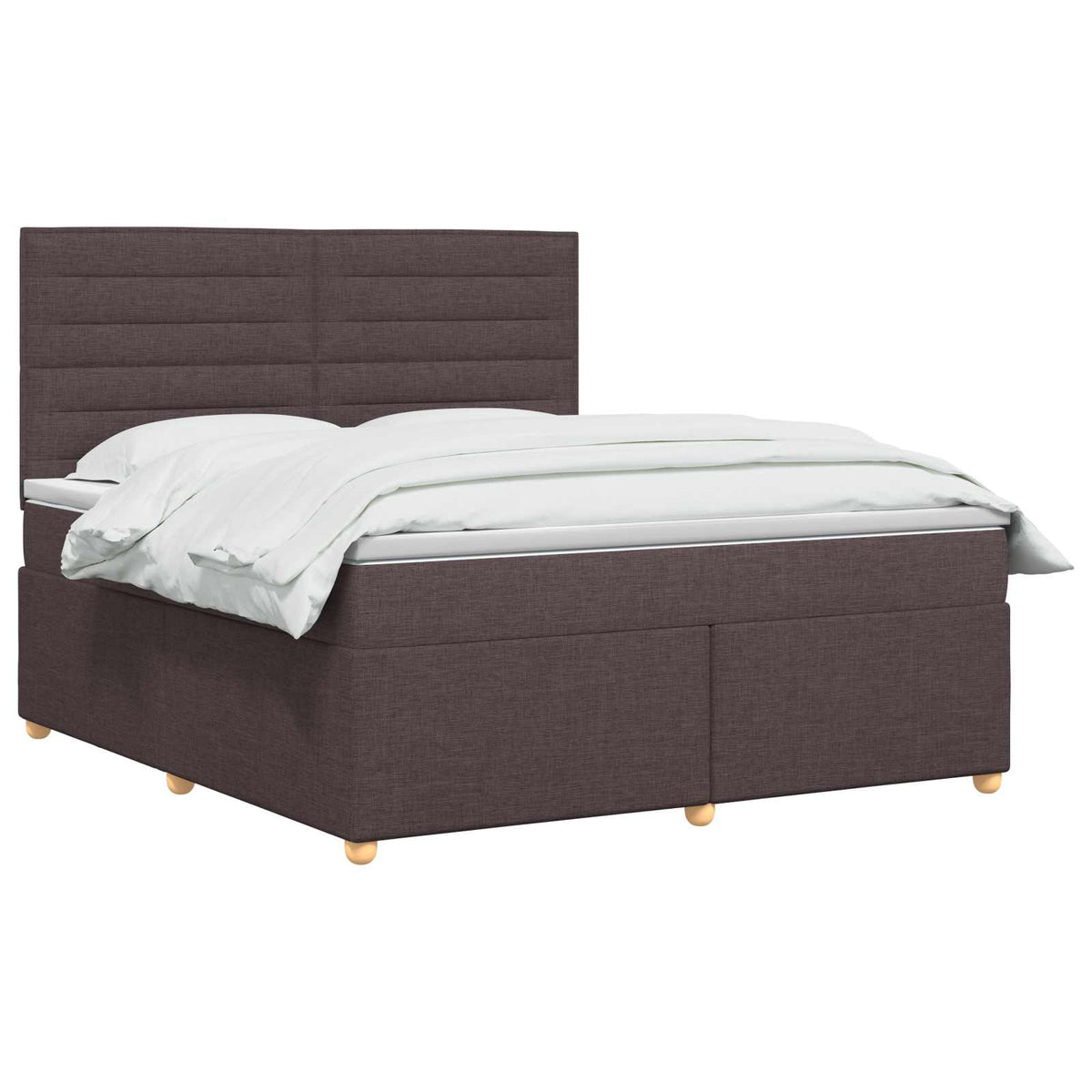 Boxspringbed met matras Donkerbruin 140 x 190 cm Stof