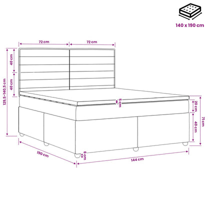 Boxspringbed met matras Donkerbruin 140 x 190 cm Stof