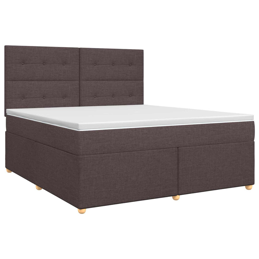 Boxspringbed met matras Donkerbruin 140 x 190 cm Stof