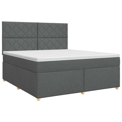 Boxspringbed met matras Donkergrijs 140 x 190 cm Stof
