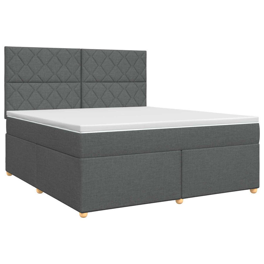 Boxspringbed met matras Donkergrijs 140 x 190 cm Stof
