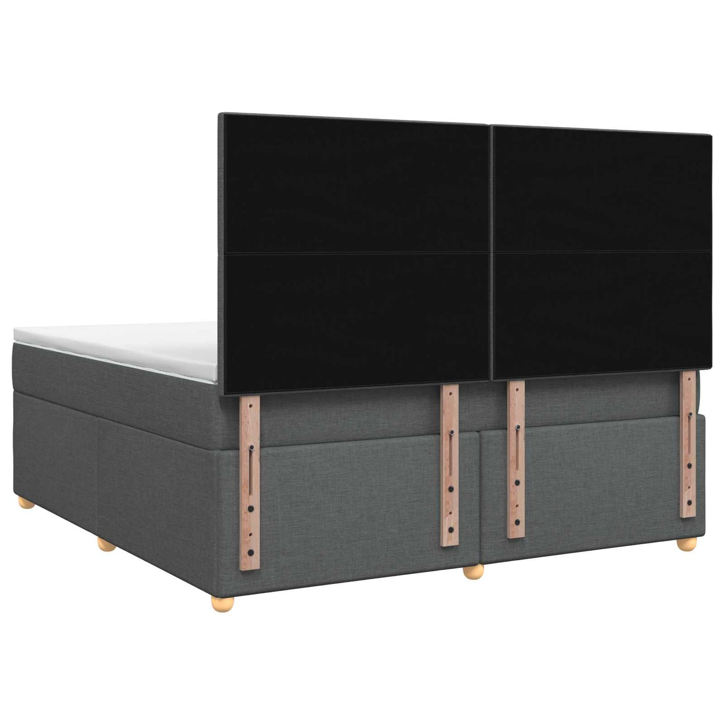 Boxspringbed met matras Donkergrijs 140 x 190 cm Stof