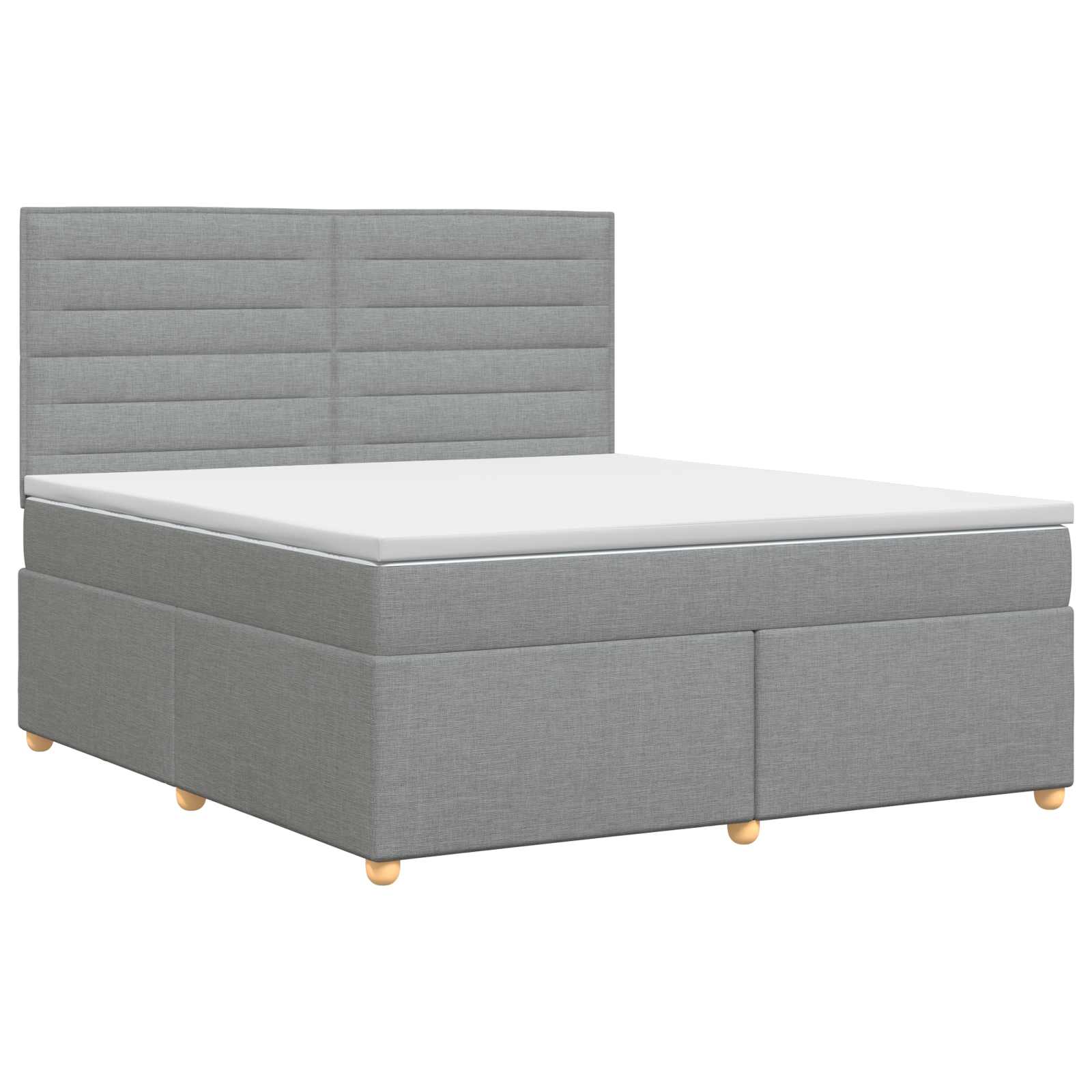 Boxspringbed met matras Lichtgrijs 140 x 200 cm Stof