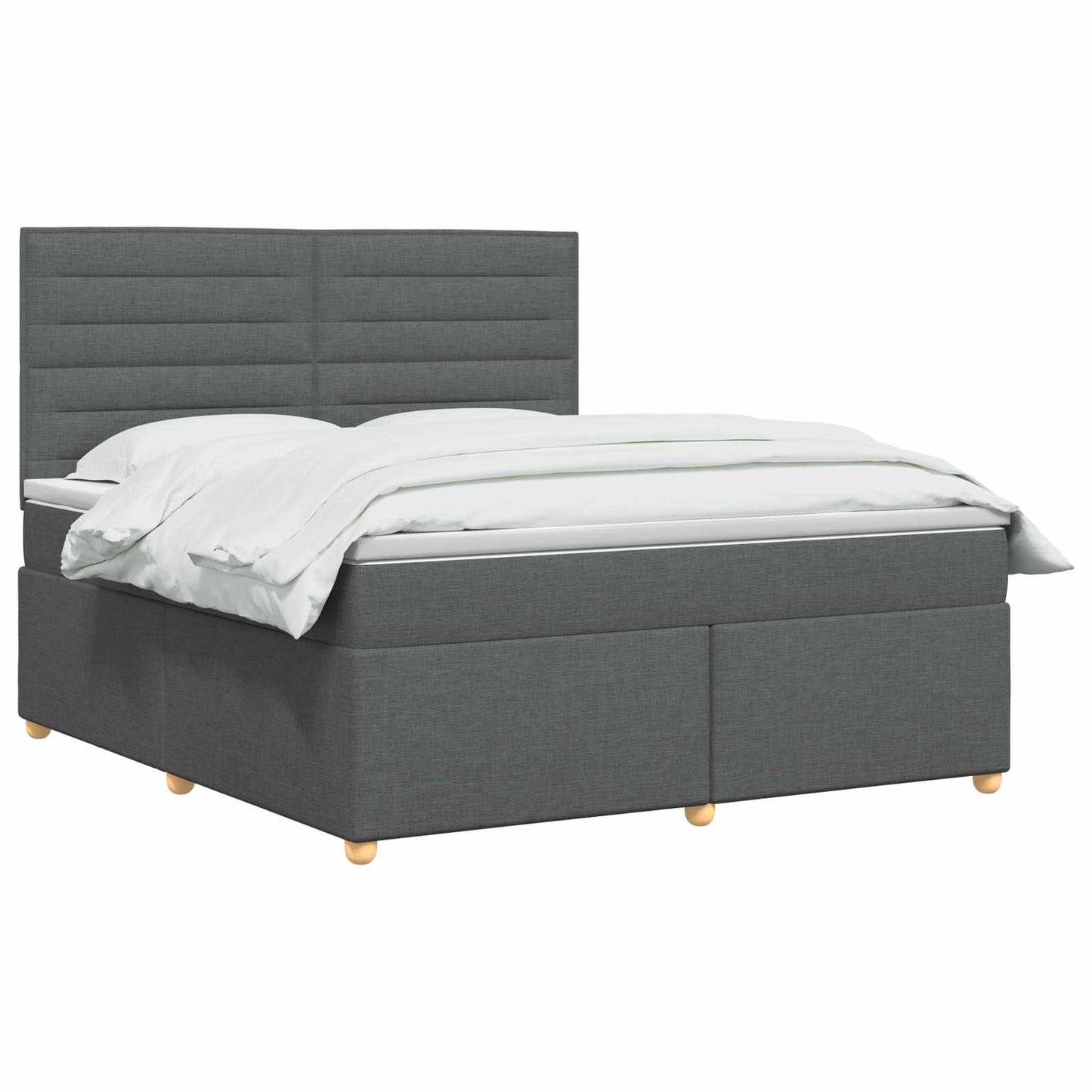 Boxspringbed met matras Donkergrijs 140 x 200 cm Stof