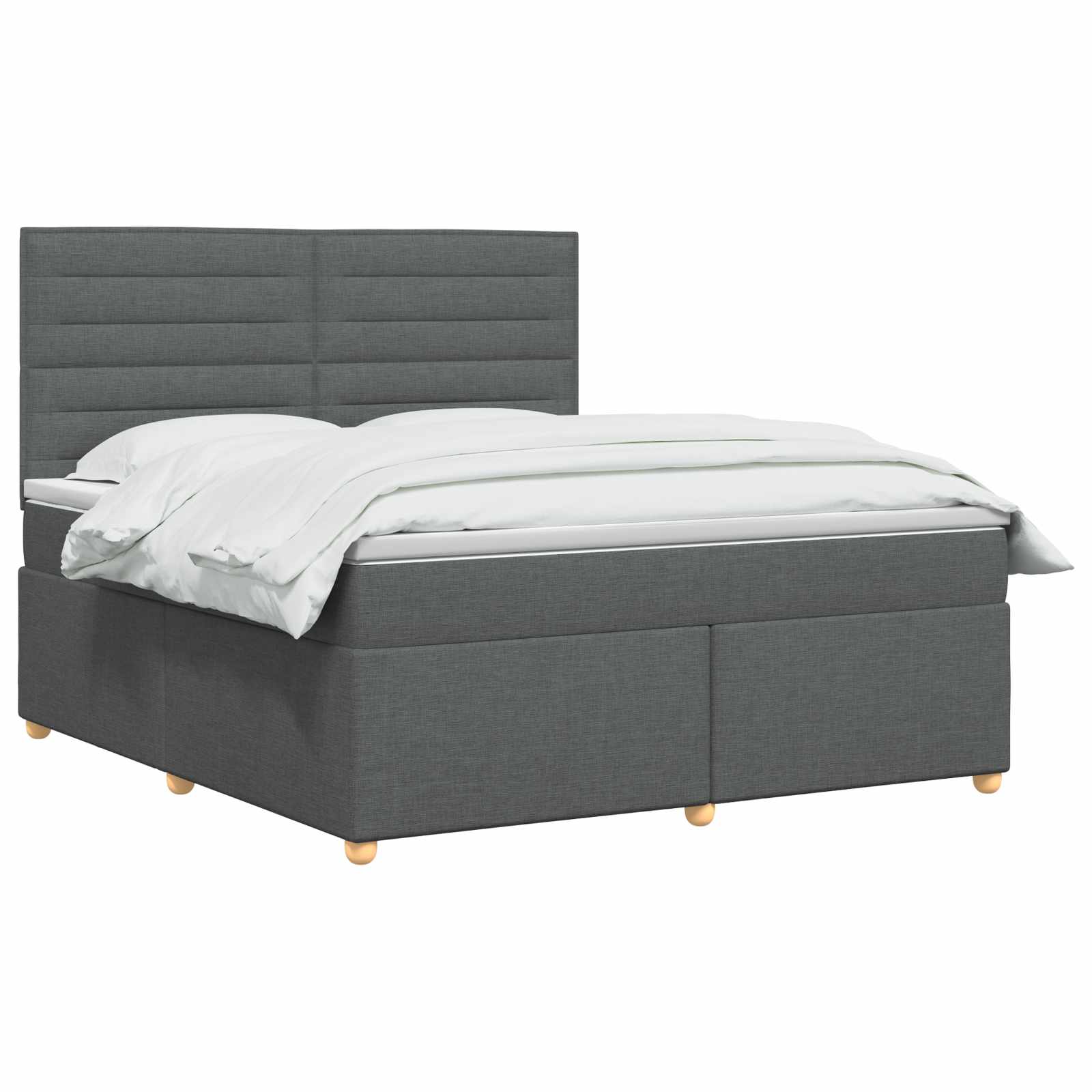 Boxspringbed met matras Donkergrijs 140 x 200 cm Stof