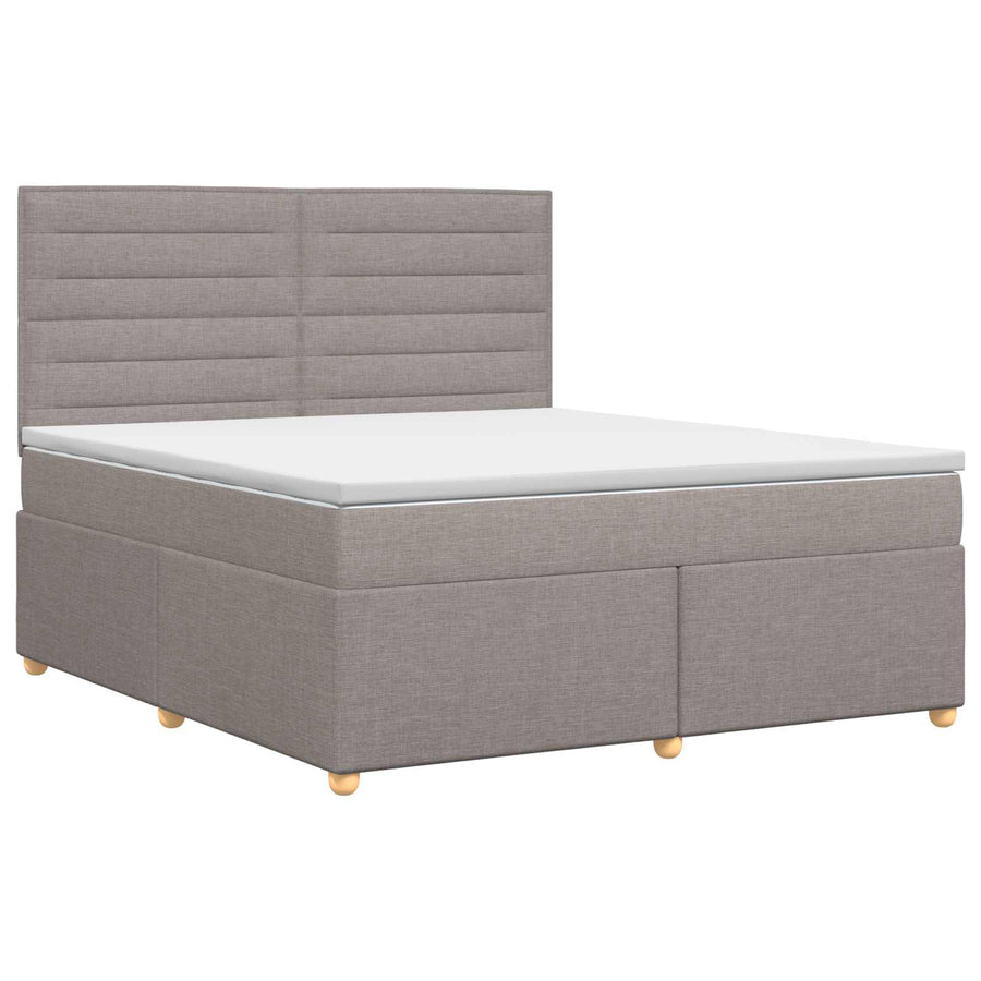 Boxspringbed met matras met hoofdeinde Taupe 140 x 200 cm Stof